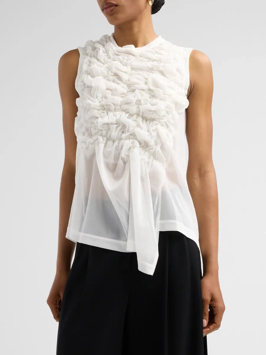 Comme des Garçons Women's Chiffon Textured Sleeveless Top | Thumbnail 4 Comme des Garçons Women's Chiffon Textured Sleeveless Top | Thumbnail 4