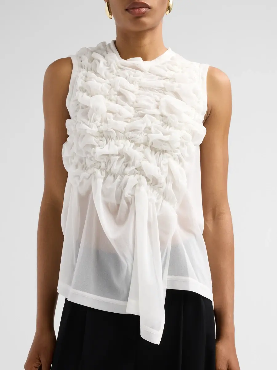 Comme des Garçons Women's Chiffon Textured Sleeveless Top | Thumbnail 5 Comme des Garçons Women's Chiffon Textured Sleeveless Top | Thumbnail 5