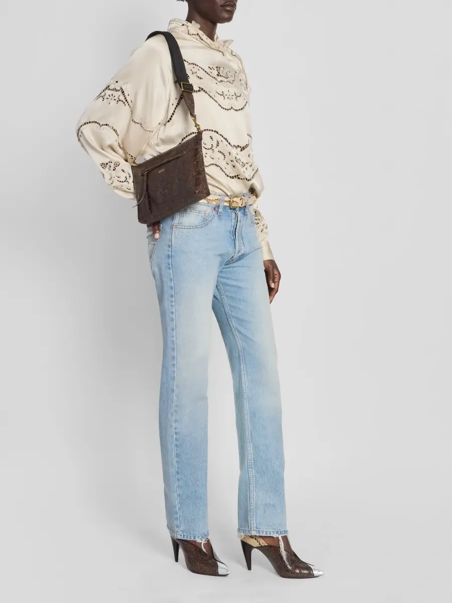 Isabel Marant Women's Nessah Python-Embossed Leather Shoulder Bag | Thumbnail 2 Isabel Marant Women's Nessah Python-Embossed Leather Shoulder Bag | Thumbnail 2