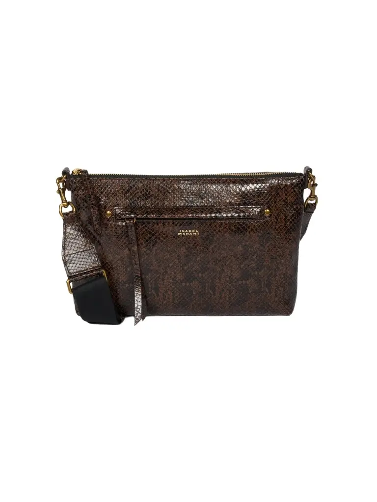 Isabel Marant Women's Nessah Python-Embossed Leather Shoulder Bag