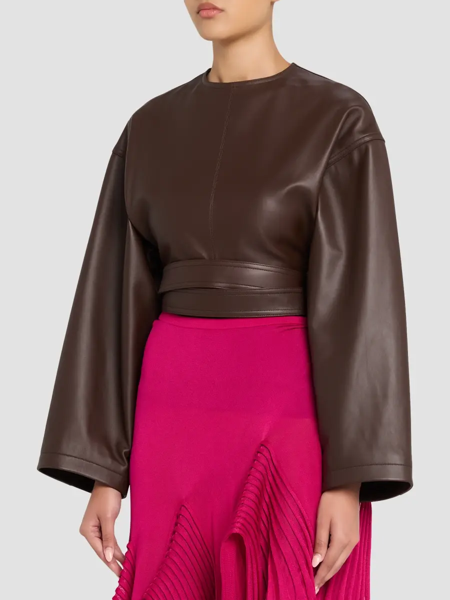 Alaïa Women's Leather Belted Top | Thumbnail 3 Alaïa Women's Leather Belted Top | Thumbnail 3