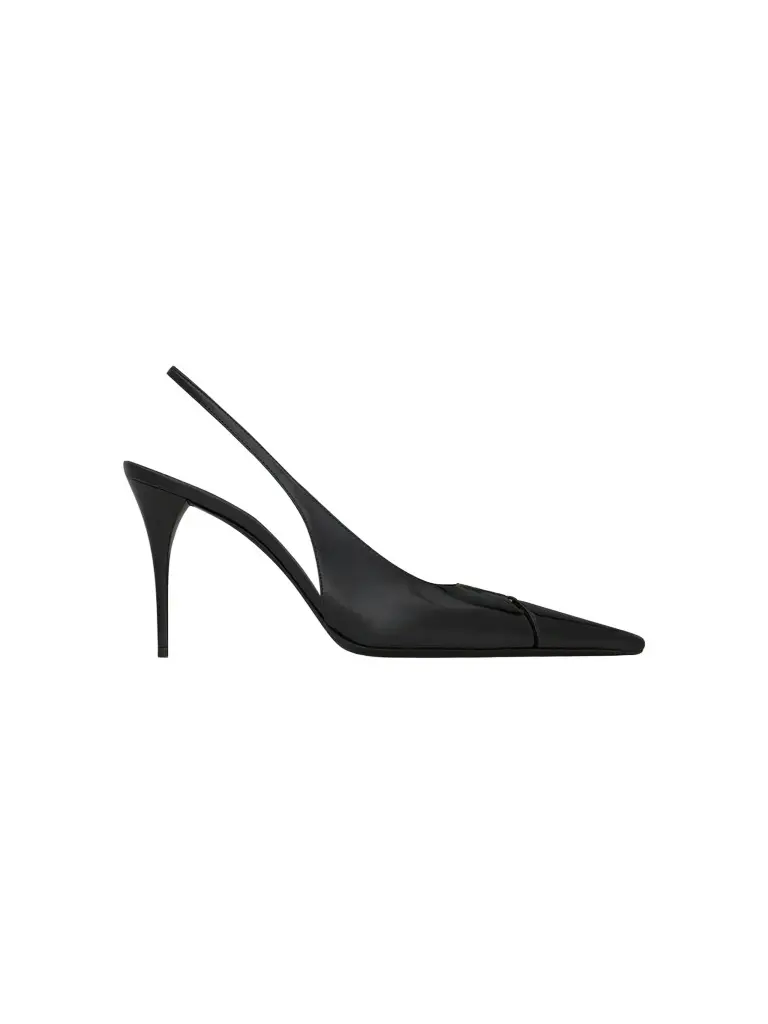 Women's Babylone Breteuil Slingback Pumps in Smooth Leather - Noir Women's Babylone Breteuil Slingback Pumps in Smooth Leather - Noir
