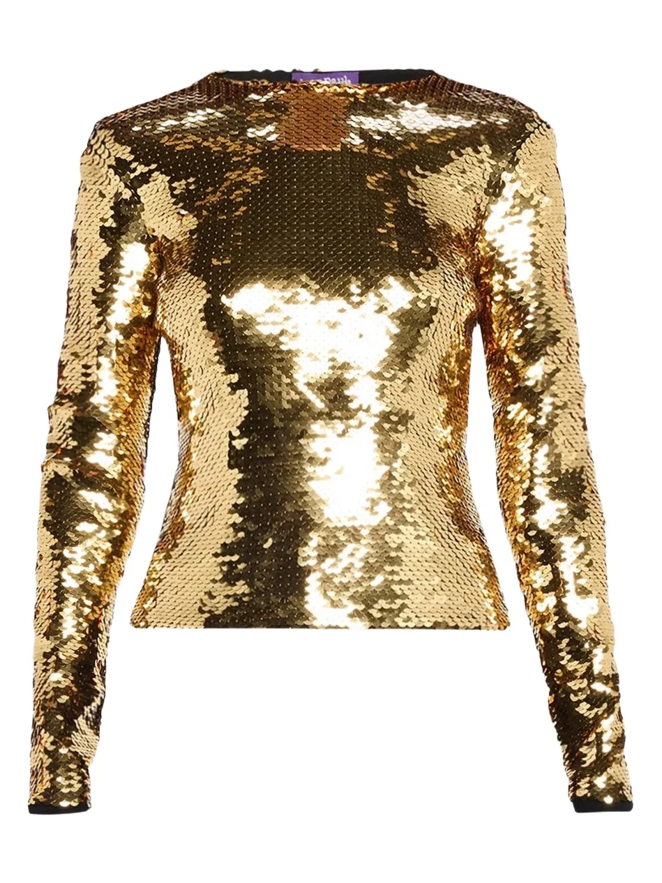 Jean Paul Gaultier Women's Sequined Long-Sleeve Top
