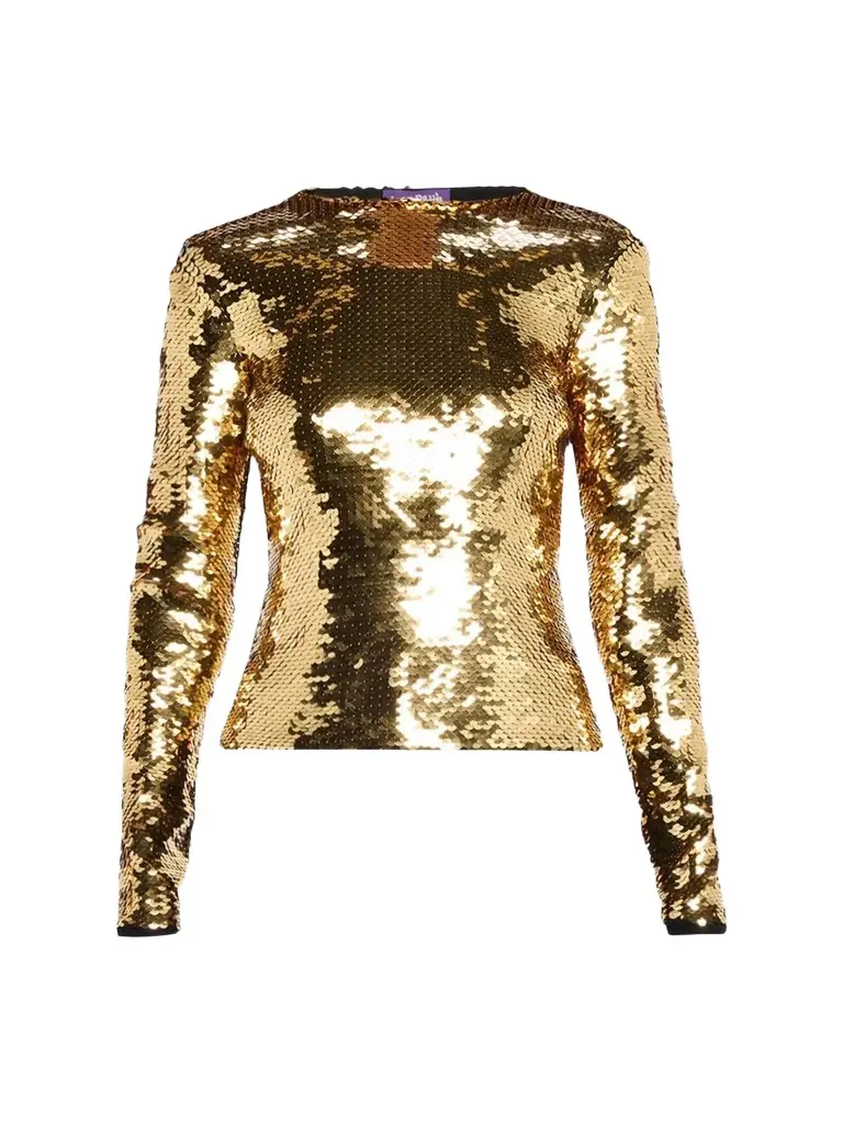 Jean Paul Gaultier Women's Sequined Long-Sleeve Top