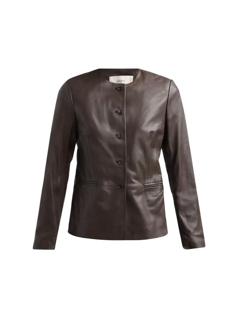 Women's Adea Collarless Leather Jacket