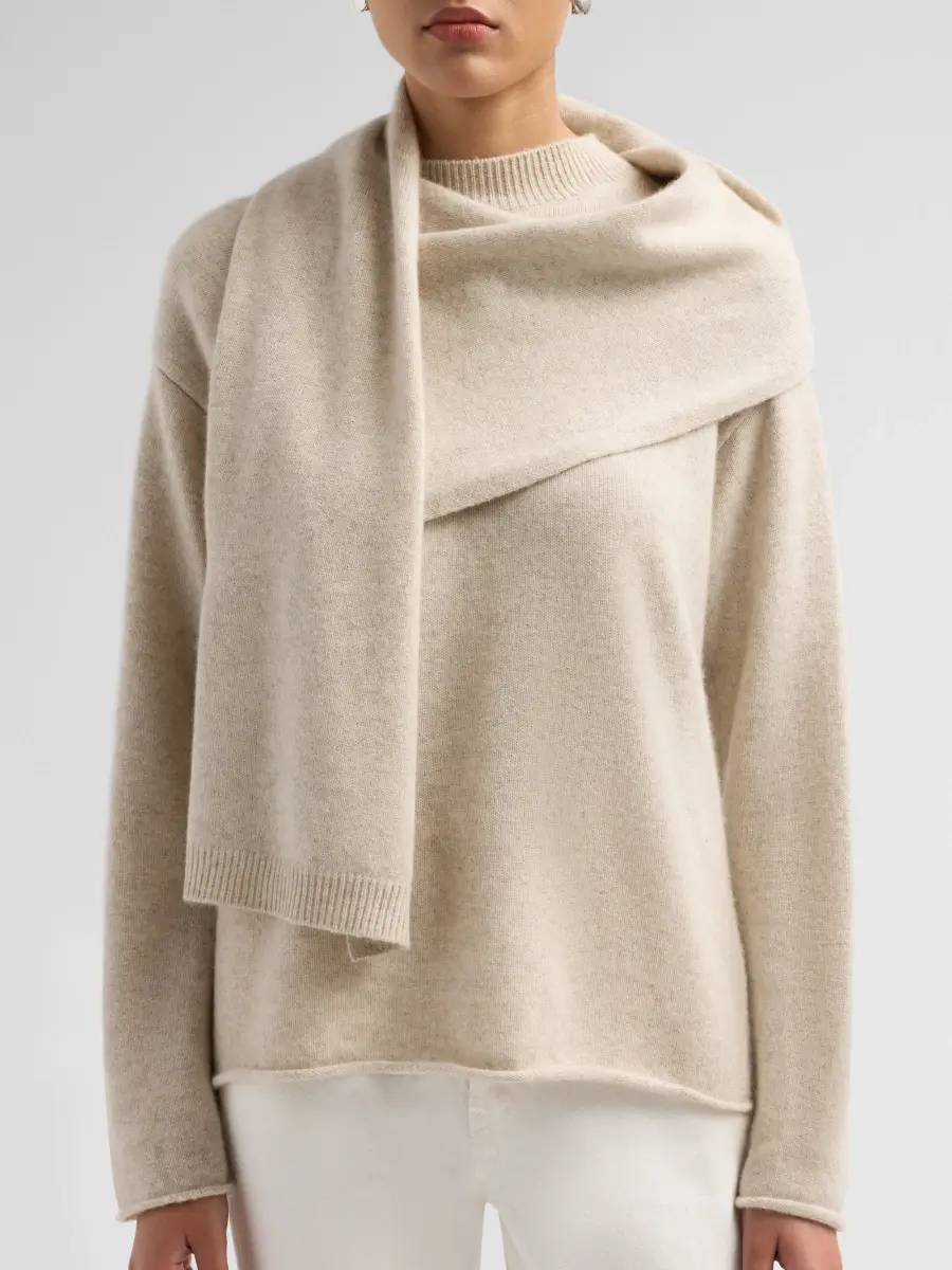 Loulou de Saison Women's Frances Cashmere Wrap Scarf Sweater | Thumbnail 5 Loulou de Saison Women's Frances Cashmere Wrap Scarf Sweater | Thumbnail 5