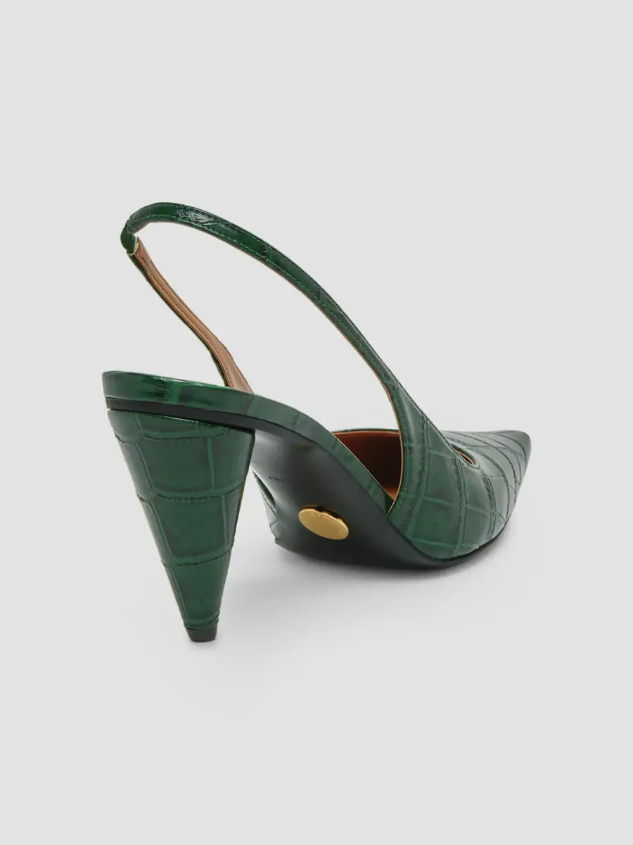Stella McCartney Women's 80MM Croc-Embossed Cone-Heel Slingback Pumps | Thumbnail 2 Stella McCartney Women's 80MM Croc-Embossed Cone-Heel Slingback Pumps | Thumbnail 2