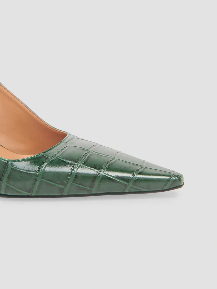 Stella McCartney Women's 80MM Croc-Embossed Cone-Heel Slingback Pumps | Thumbnail 3 Stella McCartney Women's 80MM Croc-Embossed Cone-Heel Slingback Pumps | Thumbnail 3