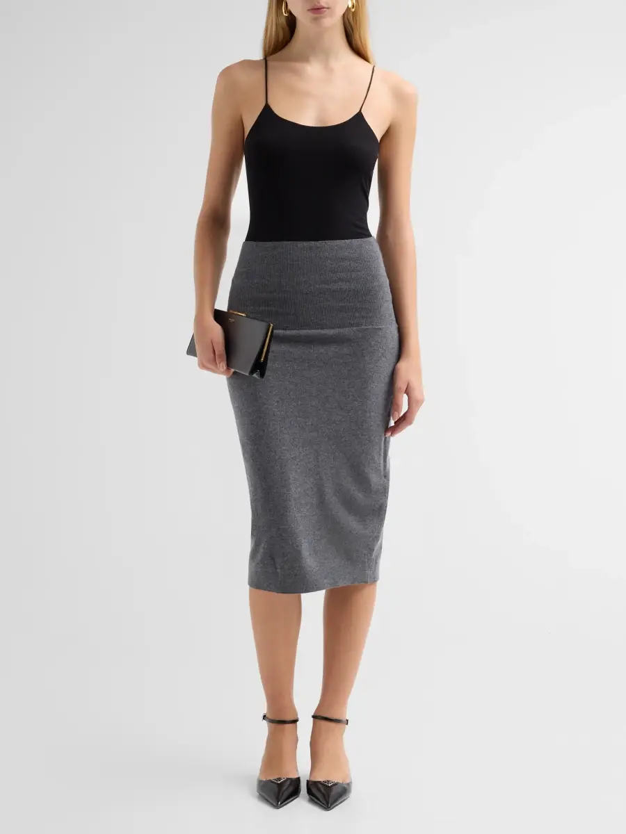 Stella McCartney Women's Wool Body-Con Midi Skirt | Thumbnail 2 Stella McCartney Women's Wool Body-Con Midi Skirt | Thumbnail 2