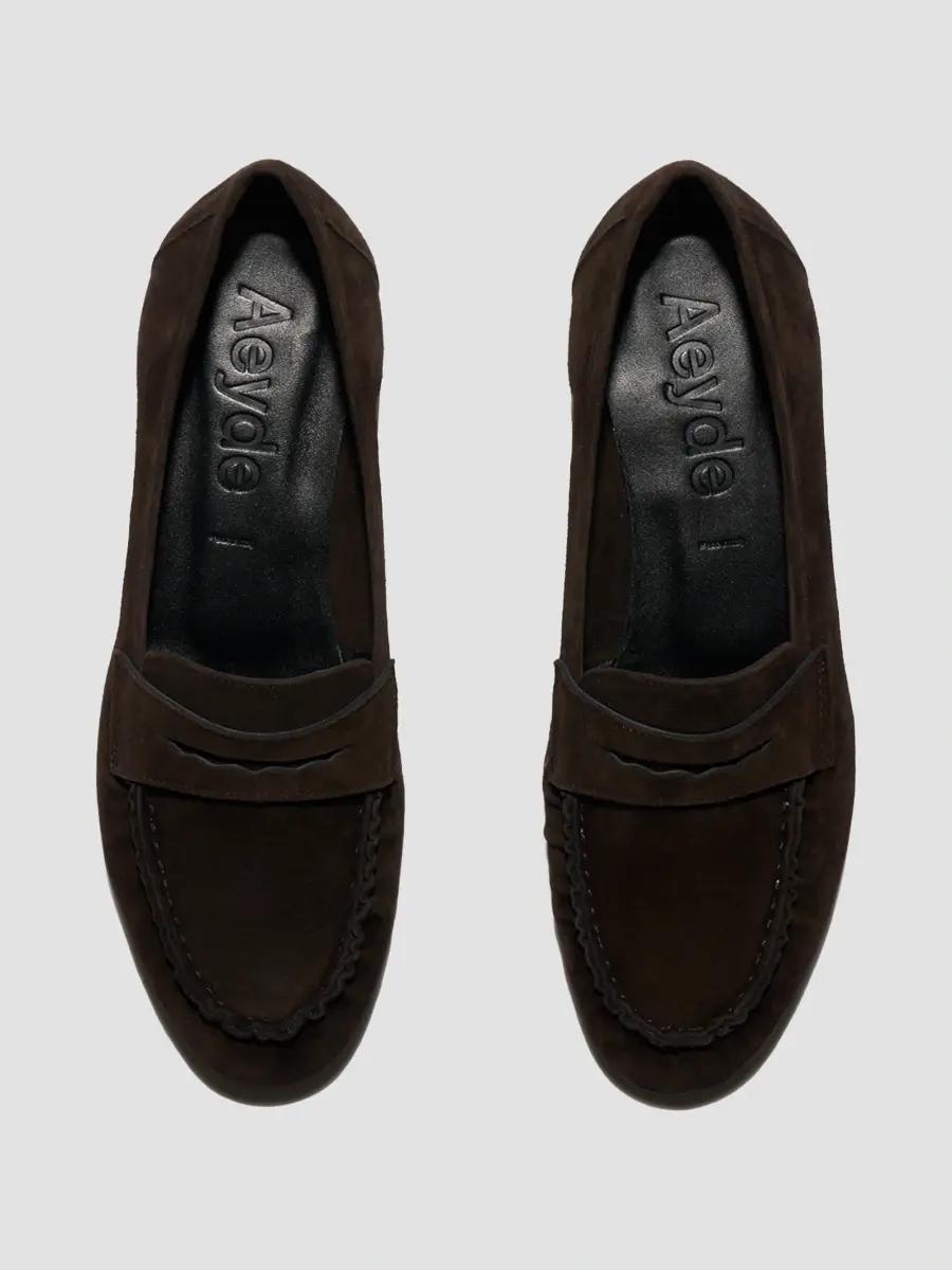 aeyde Women's Aldous 40MM Suede Penny Loafers | Thumbnail 3 aeyde Women's Aldous 40MM Suede Penny Loafers | Thumbnail 3
