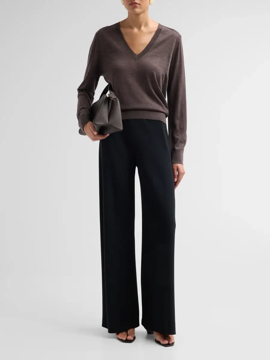 Loulou de Saison Women's Julio Cashmere V-Neck Sweater | Thumbnail 2 Loulou de Saison Women's Julio Cashmere V-Neck Sweater | Thumbnail 2