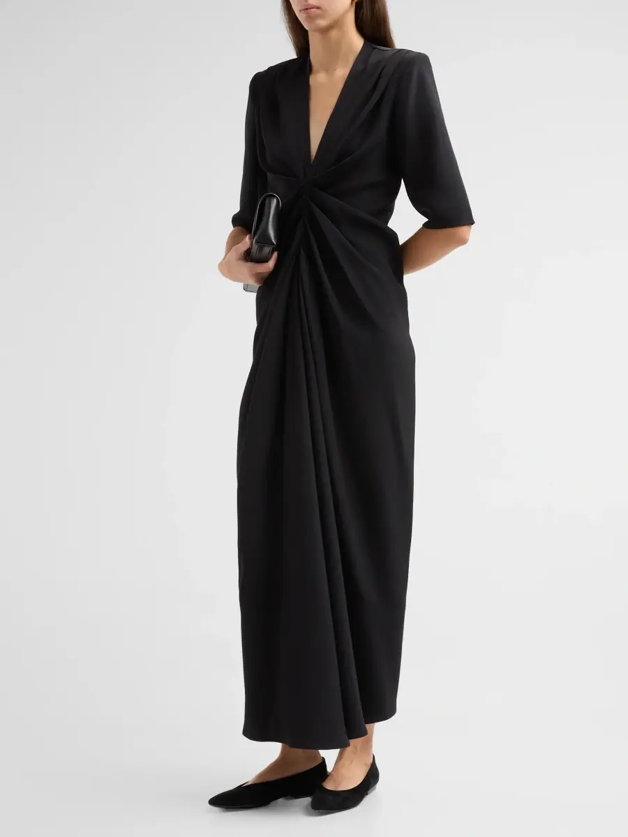 Loulou de Saison Women's Willa Silk Zip-Front Dress | Thumbnail 4 Loulou de Saison Women's Willa Silk Zip-Front Dress | Thumbnail 4