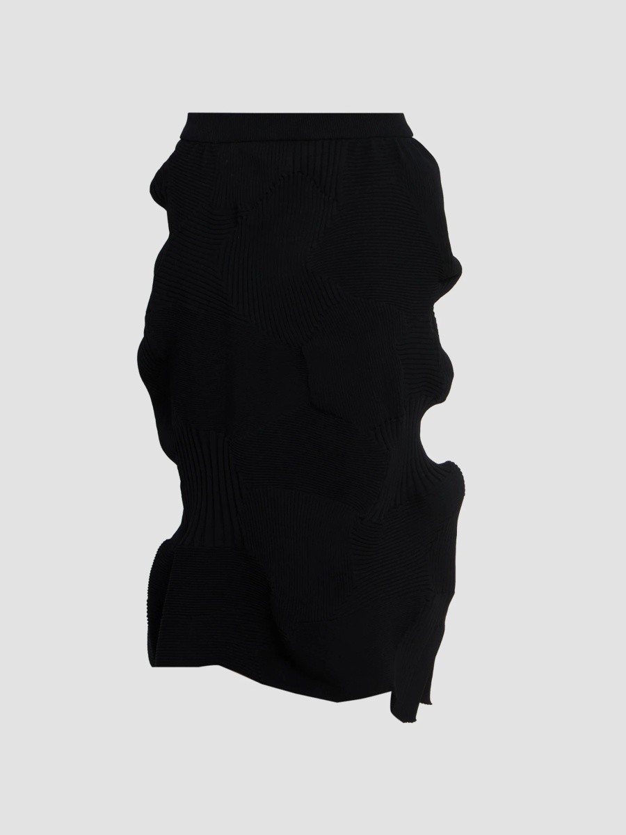 Issey Miyake Women's Kone Kone Rib-Knit Midi Skirt
