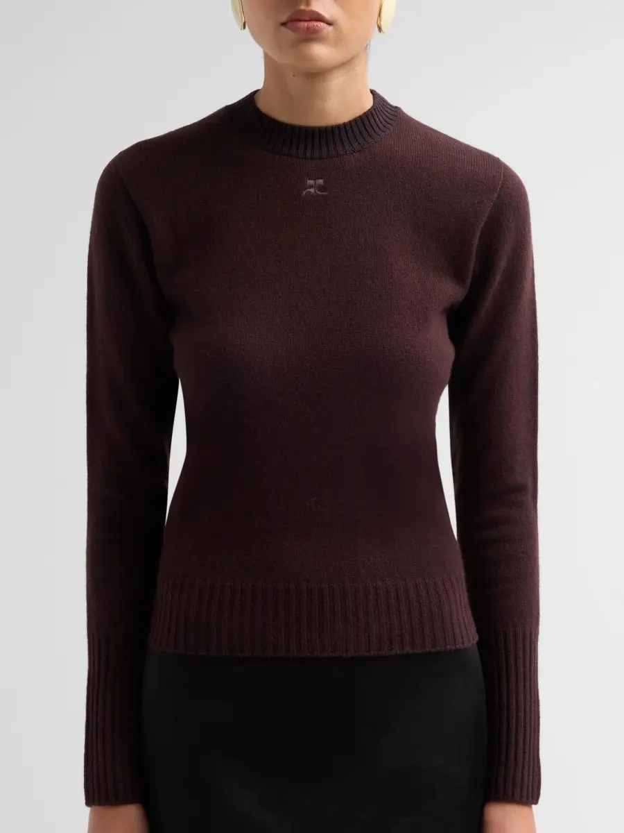 Courrèges Women's Fitted Wool Crewneck Sweater | Thumbnail 5 Courrèges Women's Fitted Wool Crewneck Sweater | Thumbnail 5
