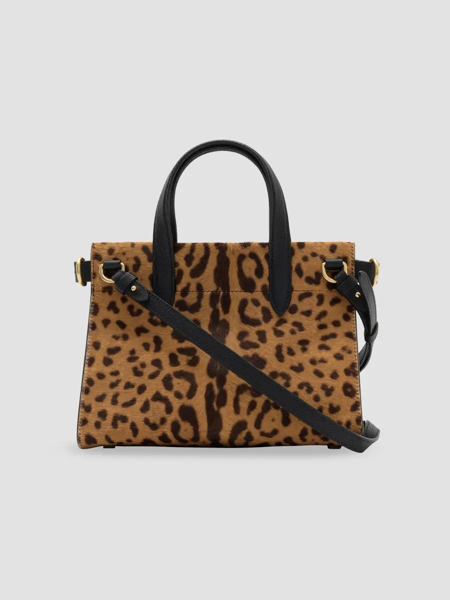 Burberry Women's Mini Cotswolds Leopard-Print Calf Hair Tote | Thumbnail 4 Burberry Women's Mini Cotswolds Leopard-Print Calf Hair Tote | Thumbnail 4