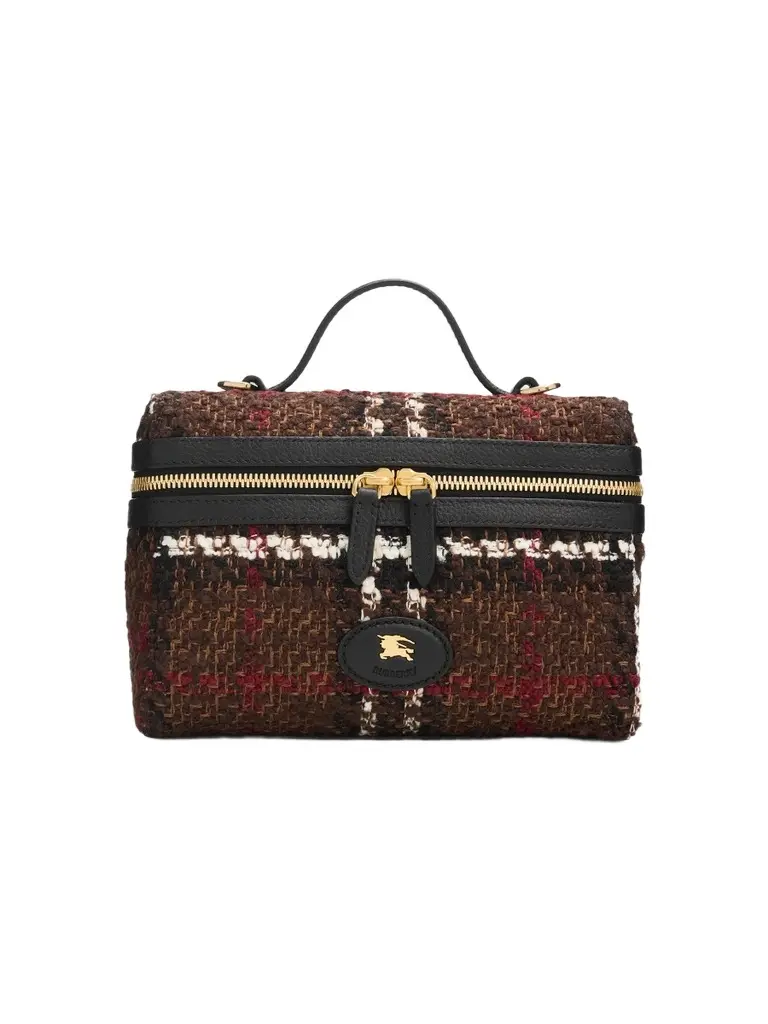 Burberry Women's Bouclé Check Vanity Bag