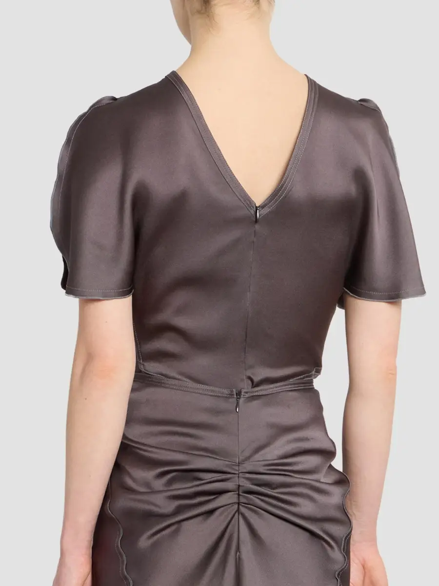 Victoria Beckham Women's Satin Draped Top | Thumbnail 3