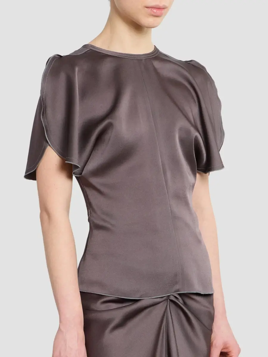 Victoria Beckham Women's Satin Draped Top | Thumbnail 4