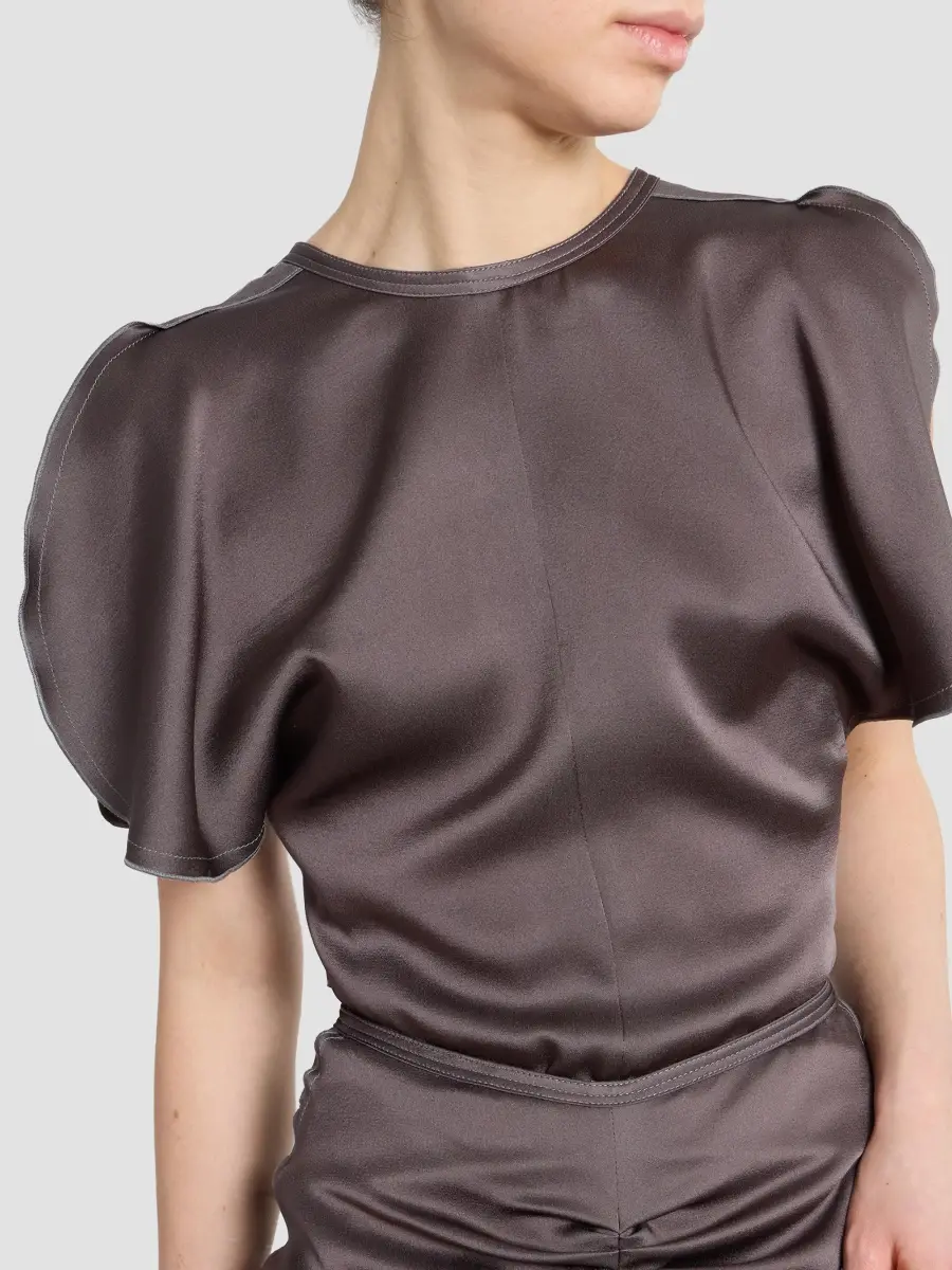 Victoria Beckham Women's Satin Draped Top | Thumbnail 5