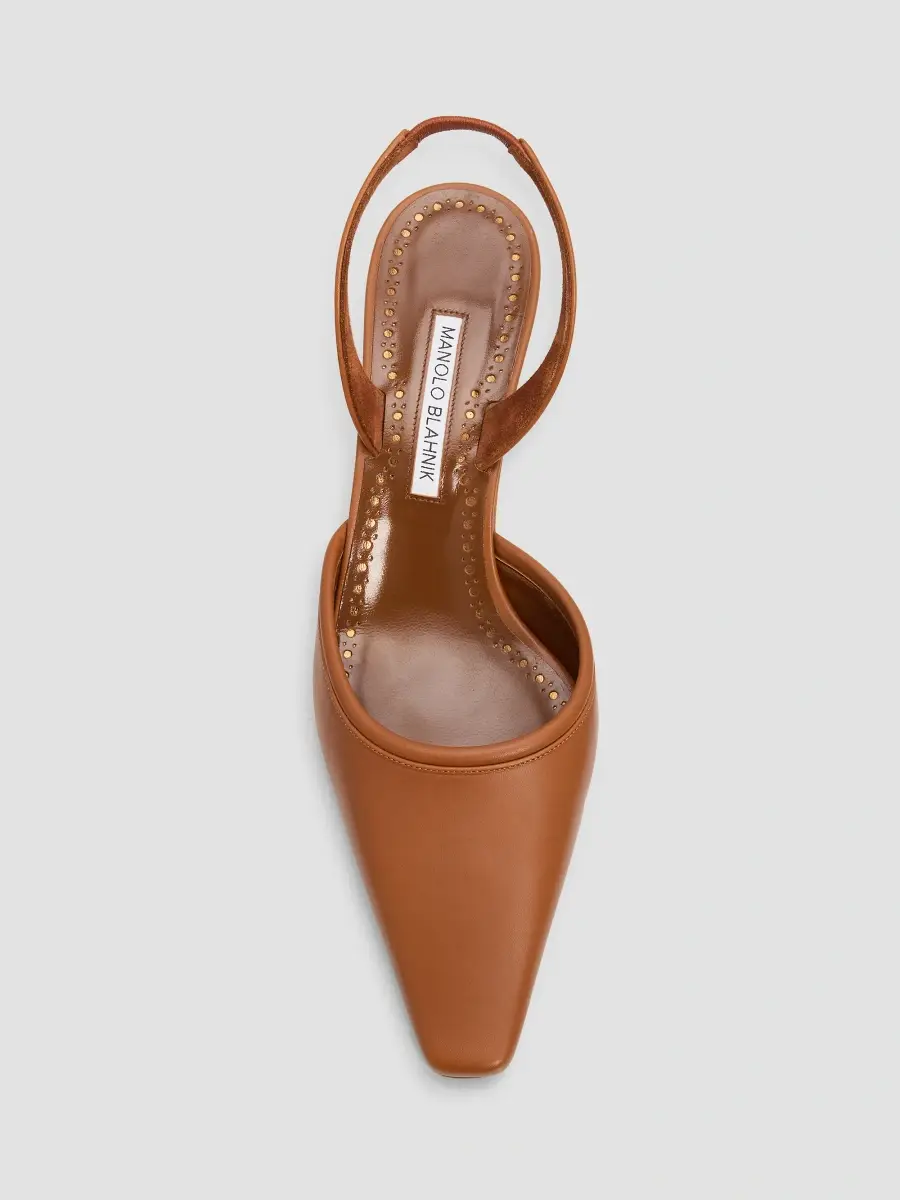 Manolo Blahnik Women's Vendona 50MM Leather Block-Heel Pumps | Thumbnail 6