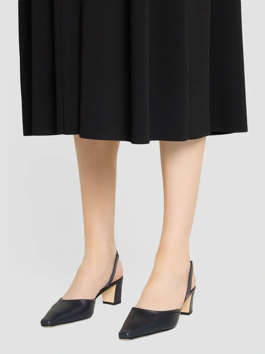 Manolo Blahnik Women's Vendona 50MM Leather Block-Heel Pumps | Thumbnail 2