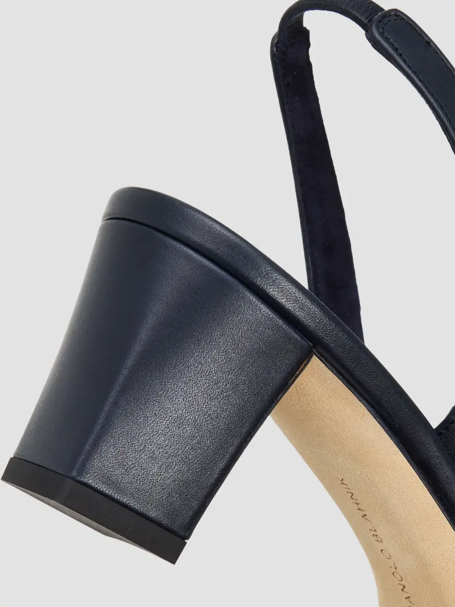Manolo Blahnik Women's Vendona 50MM Leather Block-Heel Pumps | Thumbnail 5