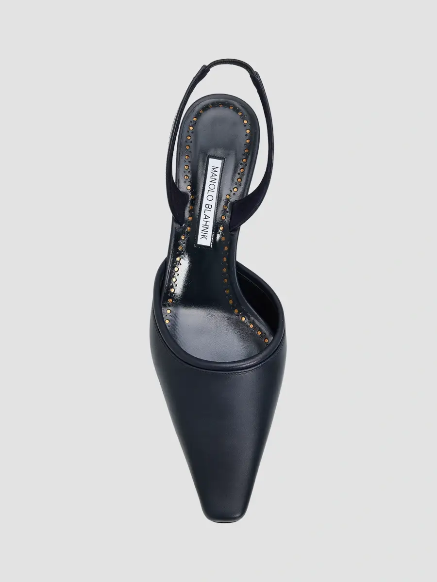 Manolo Blahnik Women's Vendona 50MM Leather Block-Heel Pumps | Thumbnail 6
