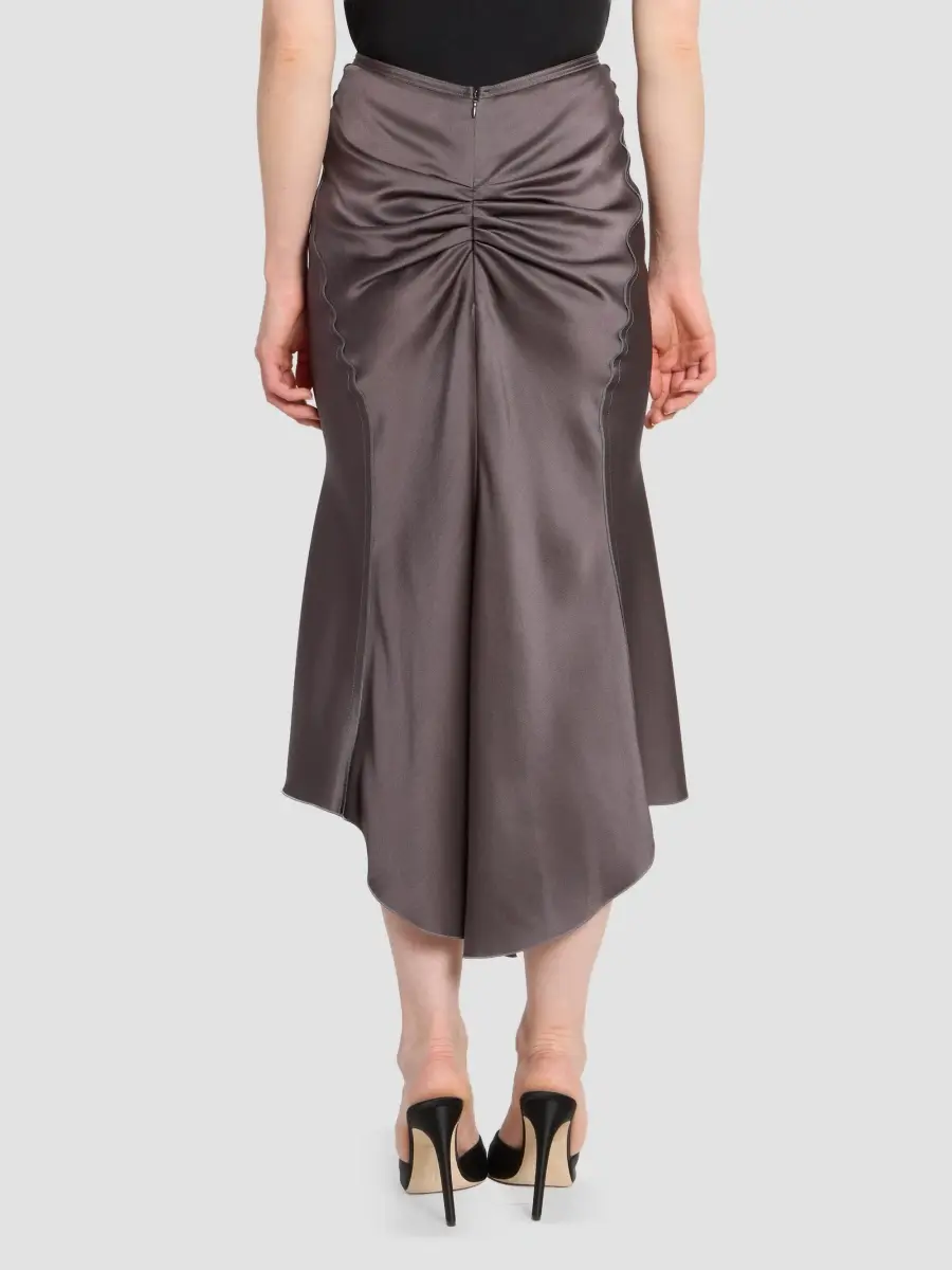 Victoria Beckham Women's Gathered Satin Midi-Skirt | Thumbnail 3 Victoria Beckham Women's Gathered Satin Midi-Skirt | Thumbnail 3