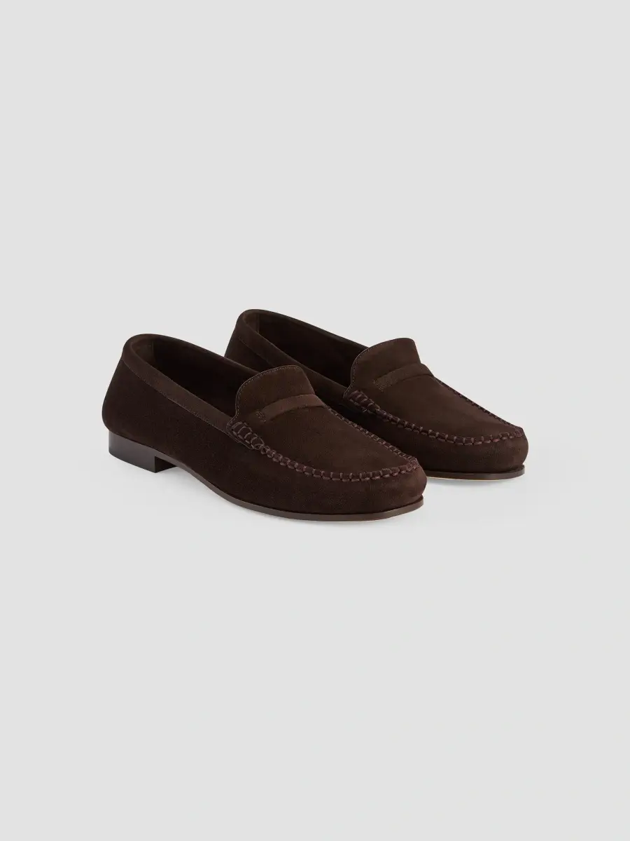 Malone Souliers Women's Knightsbridge Suede Penny Loafers | Thumbnail 2 Malone Souliers Women's Knightsbridge Suede Penny Loafers | Thumbnail 2
