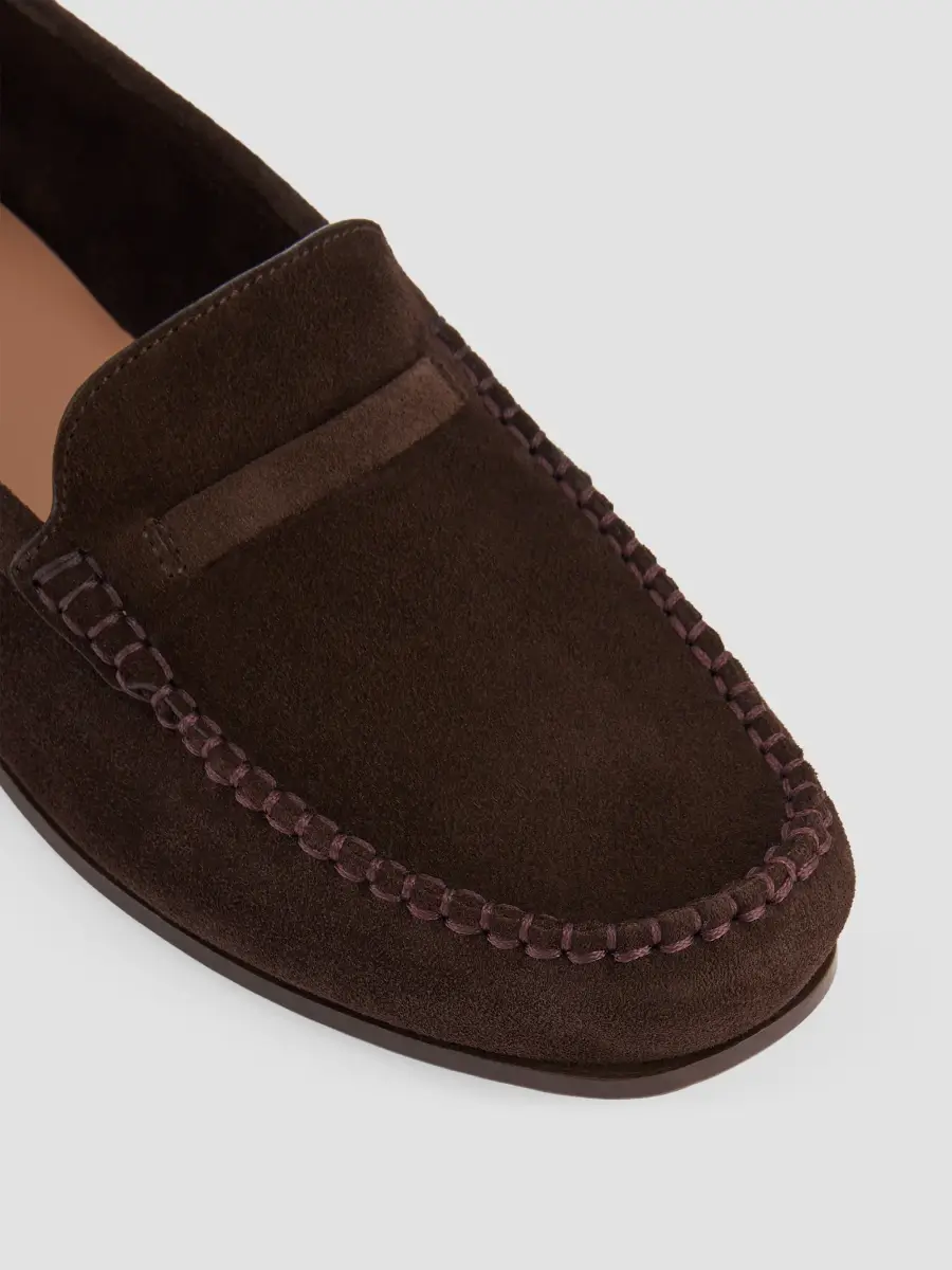 Malone Souliers Women's Knightsbridge Suede Penny Loafers | Thumbnail 4 Malone Souliers Women's Knightsbridge Suede Penny Loafers | Thumbnail 4