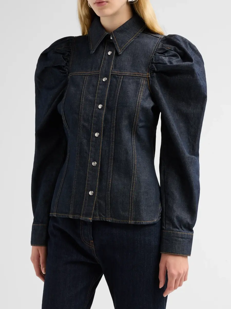 Ganni Women's Slub Denim Shirt | Thumbnail 4 Ganni Women's Slub Denim Shirt | Thumbnail 4