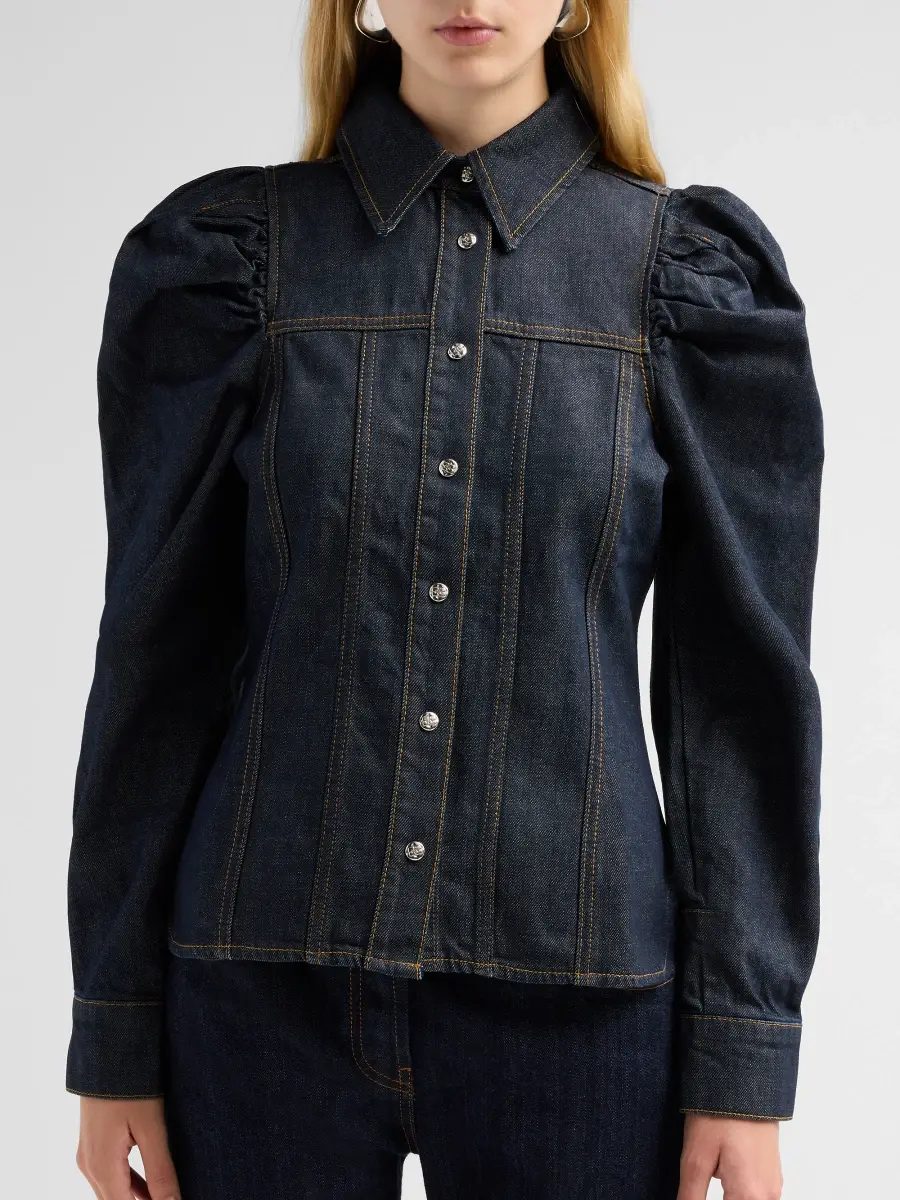 Ganni Women's Slub Denim Shirt | Thumbnail 5 Ganni Women's Slub Denim Shirt | Thumbnail 5