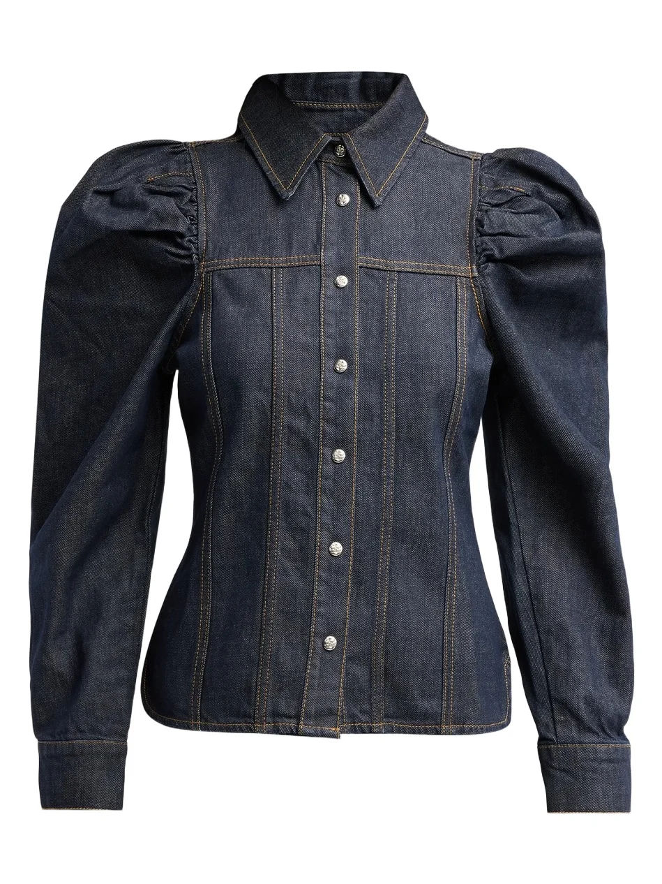 Ganni Women's Slub Denim Shirt
