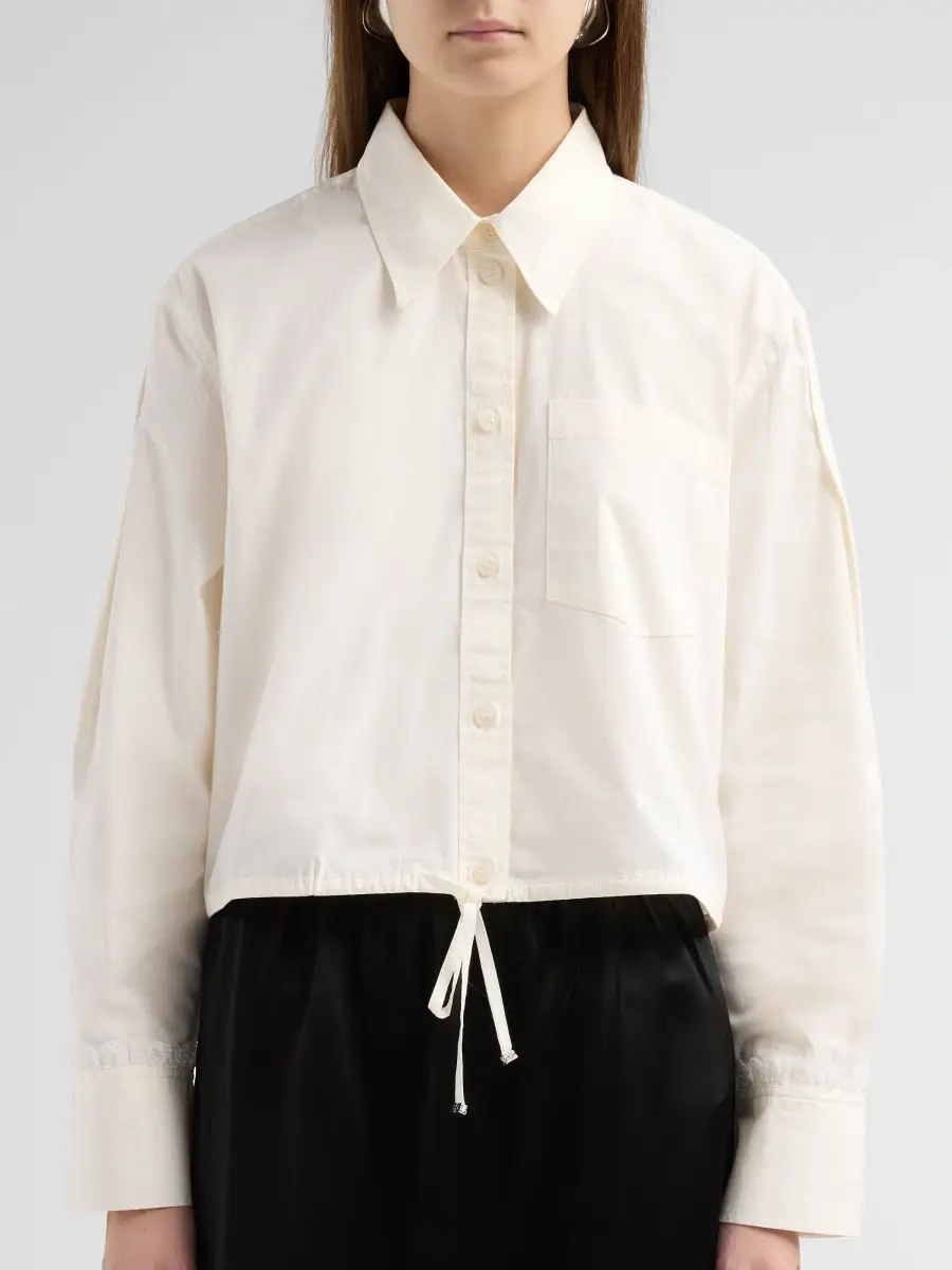 Ganni Women's Stretch Cotton Cropped Bowling Shirt | Thumbnail 5 Ganni Women's Stretch Cotton Cropped Bowling Shirt | Thumbnail 5