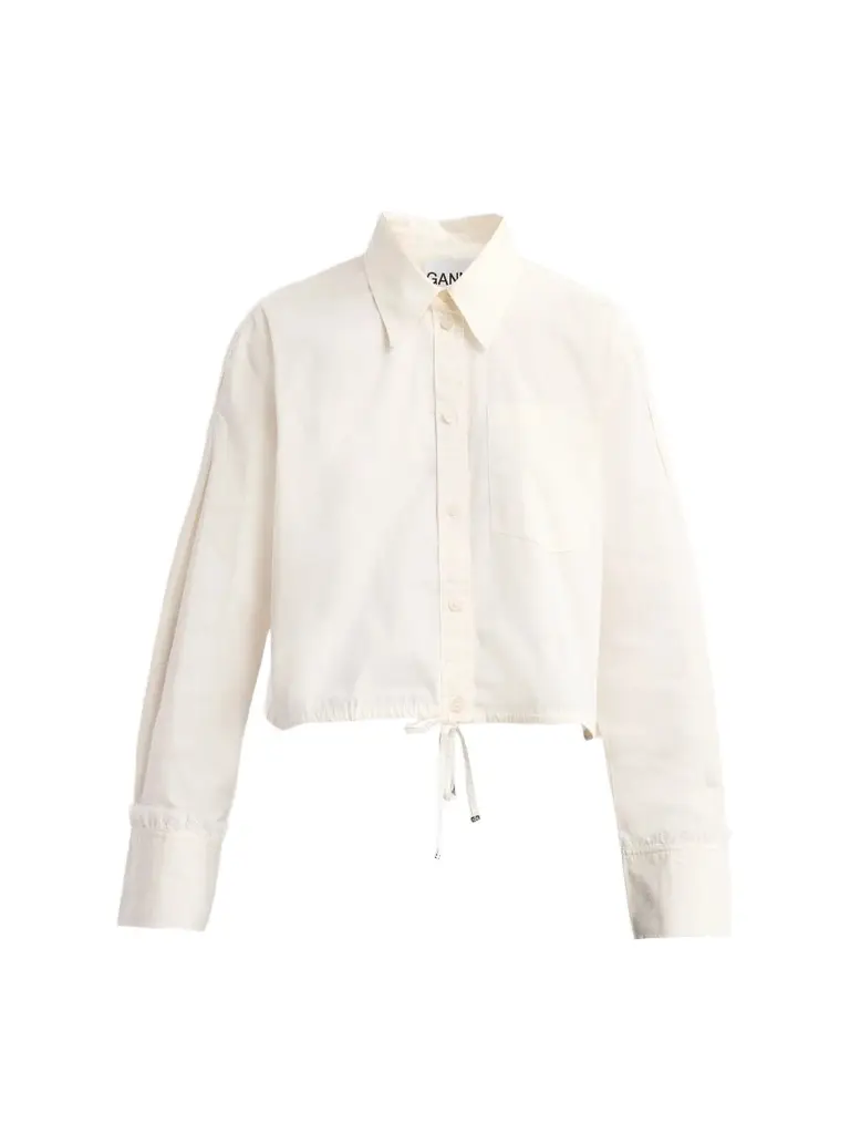 Women's Stretch Cotton Cropped Bowling Shirt Women's Stretch Cotton Cropped Bowling Shirt