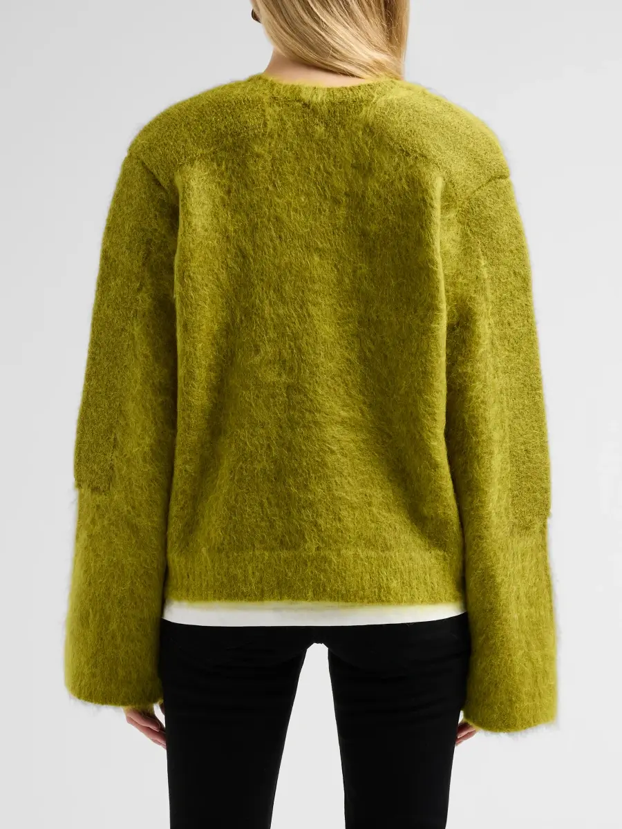 Ganni Women's Brushed Mohair V-Neck Sweater | Thumbnail 3 Ganni Women's Brushed Mohair V-Neck Sweater | Thumbnail 3