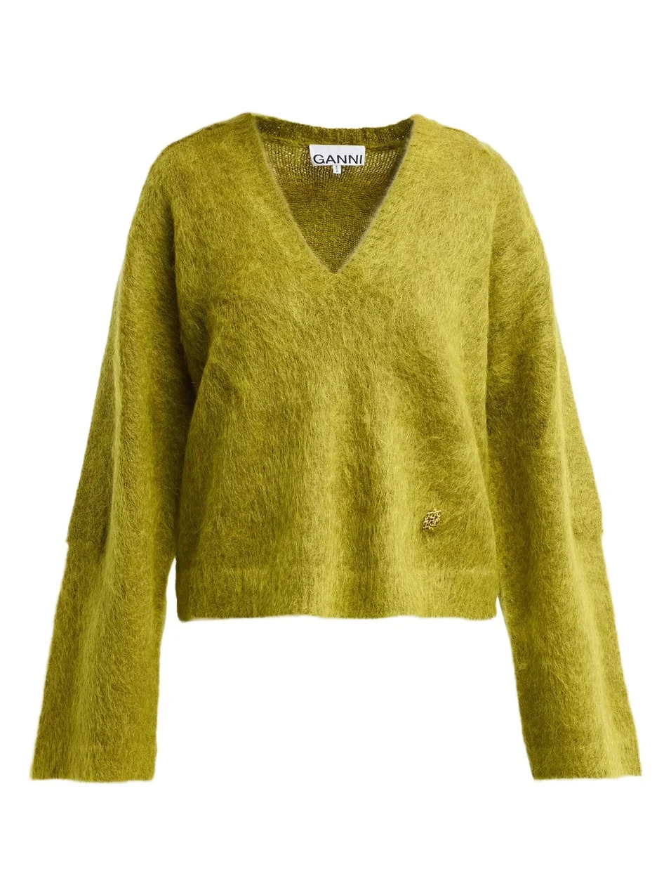 Women's Brushed Mohair V-Neck Sweater
