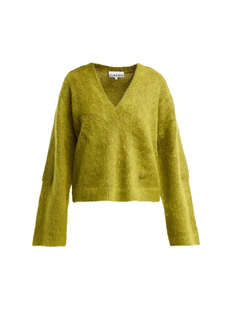 Women's Brushed Mohair V-Neck Sweater Women's Brushed Mohair V-Neck Sweater
