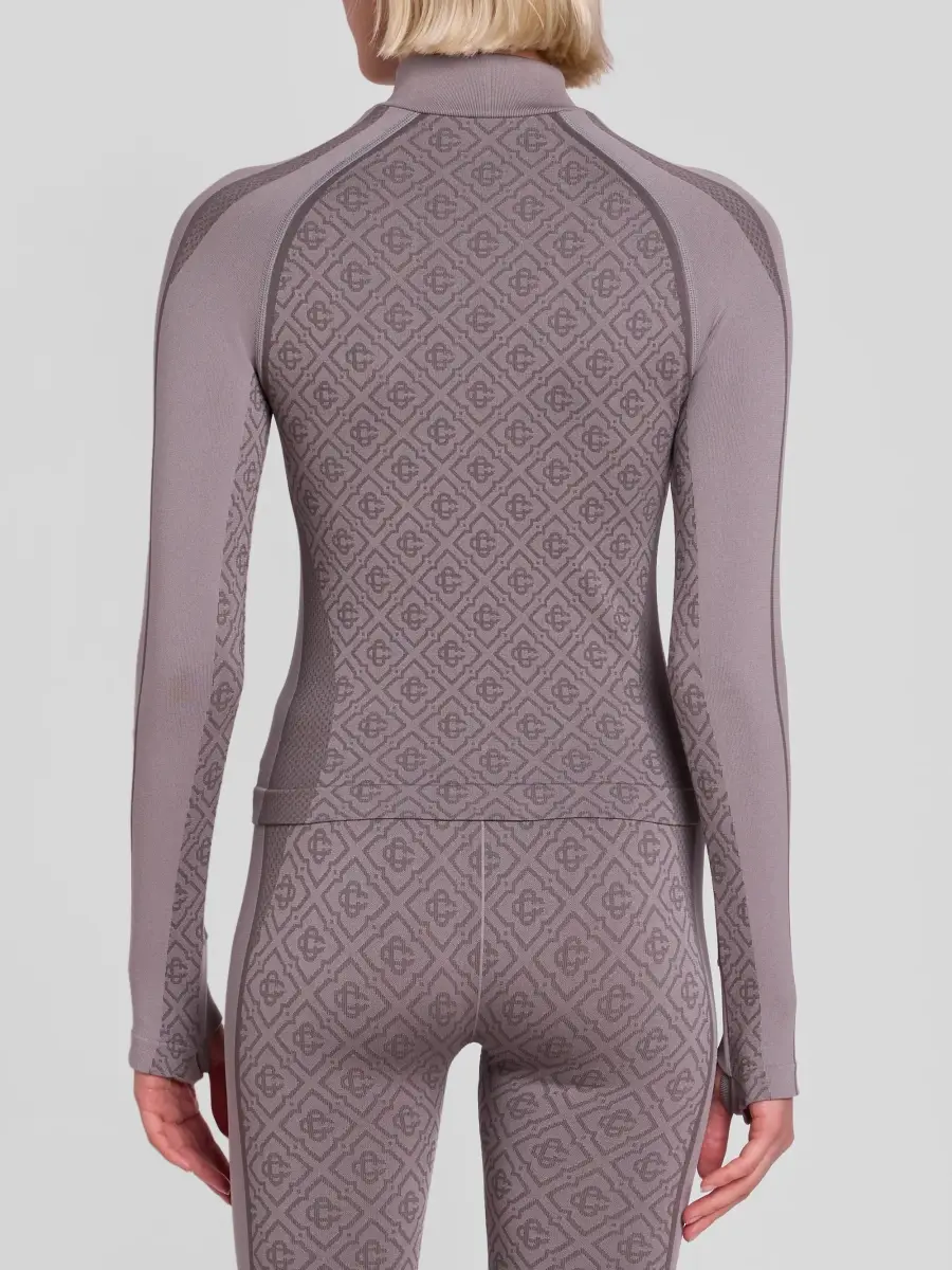 Casablanca Women's Seamless Monogram Zip Top | Thumbnail 3 Casablanca Women's Seamless Monogram Zip Top | Thumbnail 3