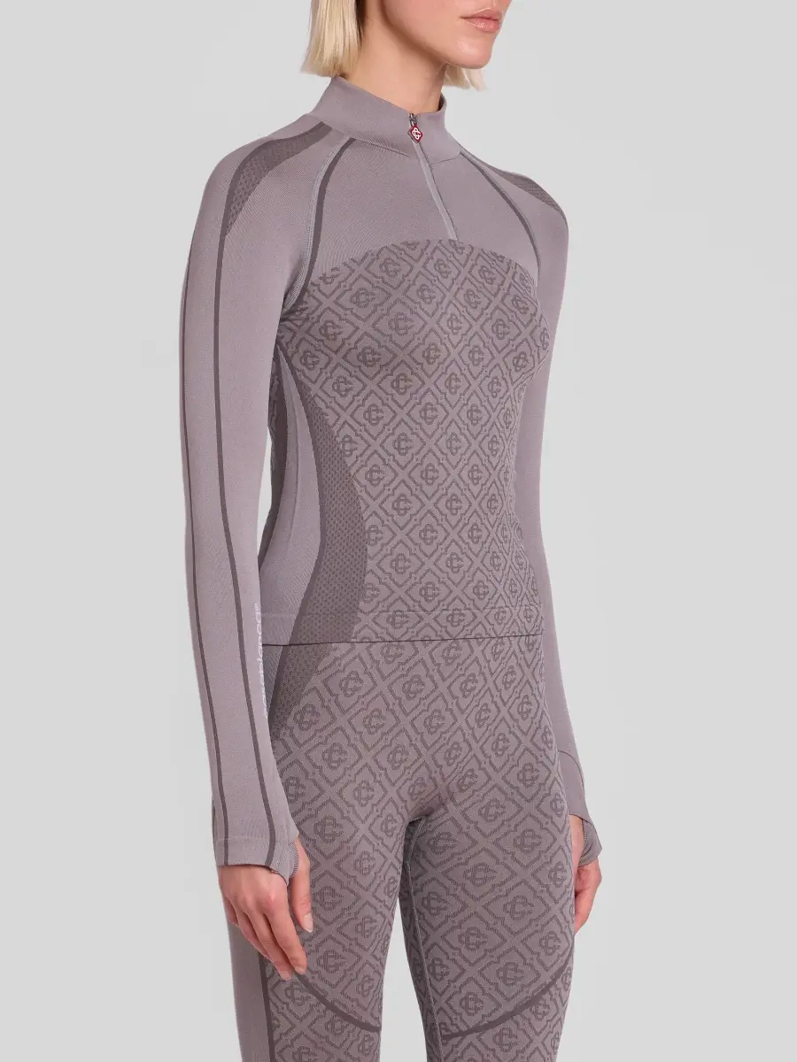 Casablanca Women's Seamless Monogram Zip Top | Thumbnail 4 Casablanca Women's Seamless Monogram Zip Top | Thumbnail 4