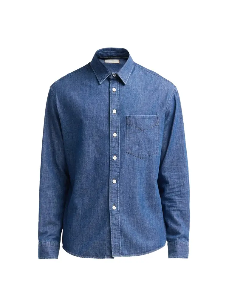 Men's Stonewashed Denim Relaxed Shirt Men's Stonewashed Denim Relaxed Shirt