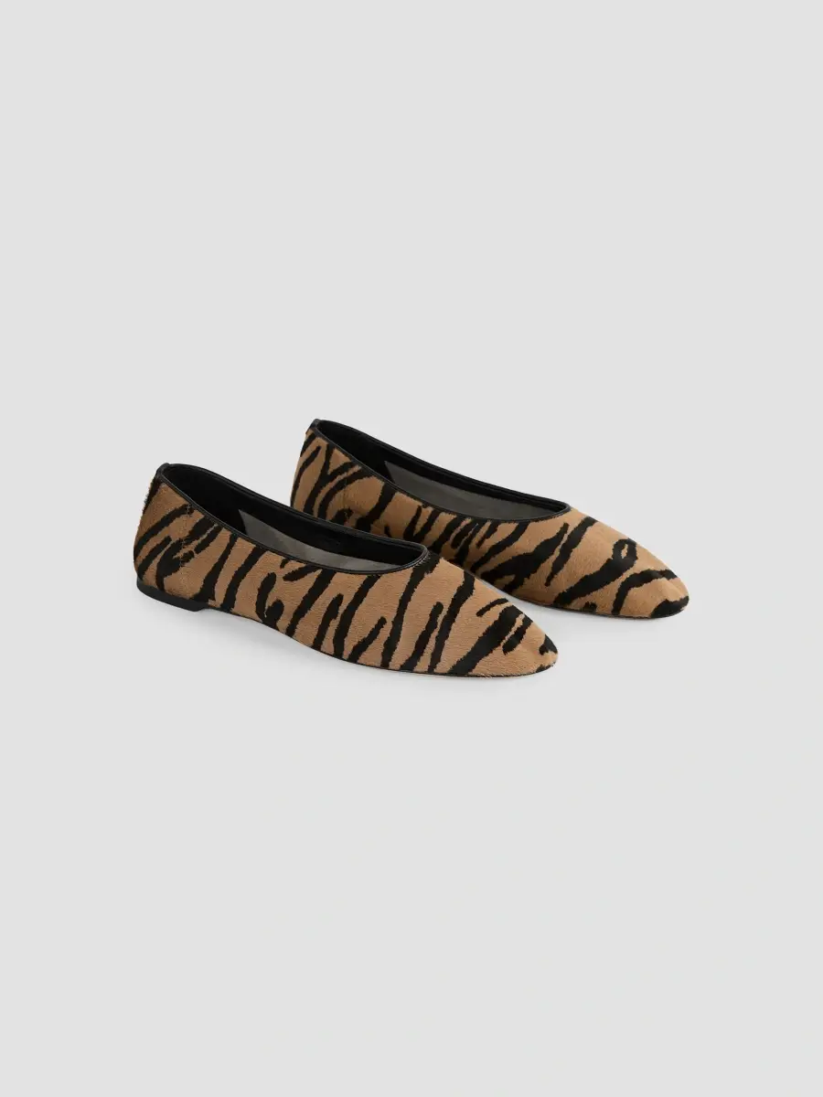 TOTEME Women's Tiger-Print Calf Hair Ballerina Flats | Thumbnail 2 TOTEME Women's Tiger-Print Calf Hair Ballerina Flats | Thumbnail 2