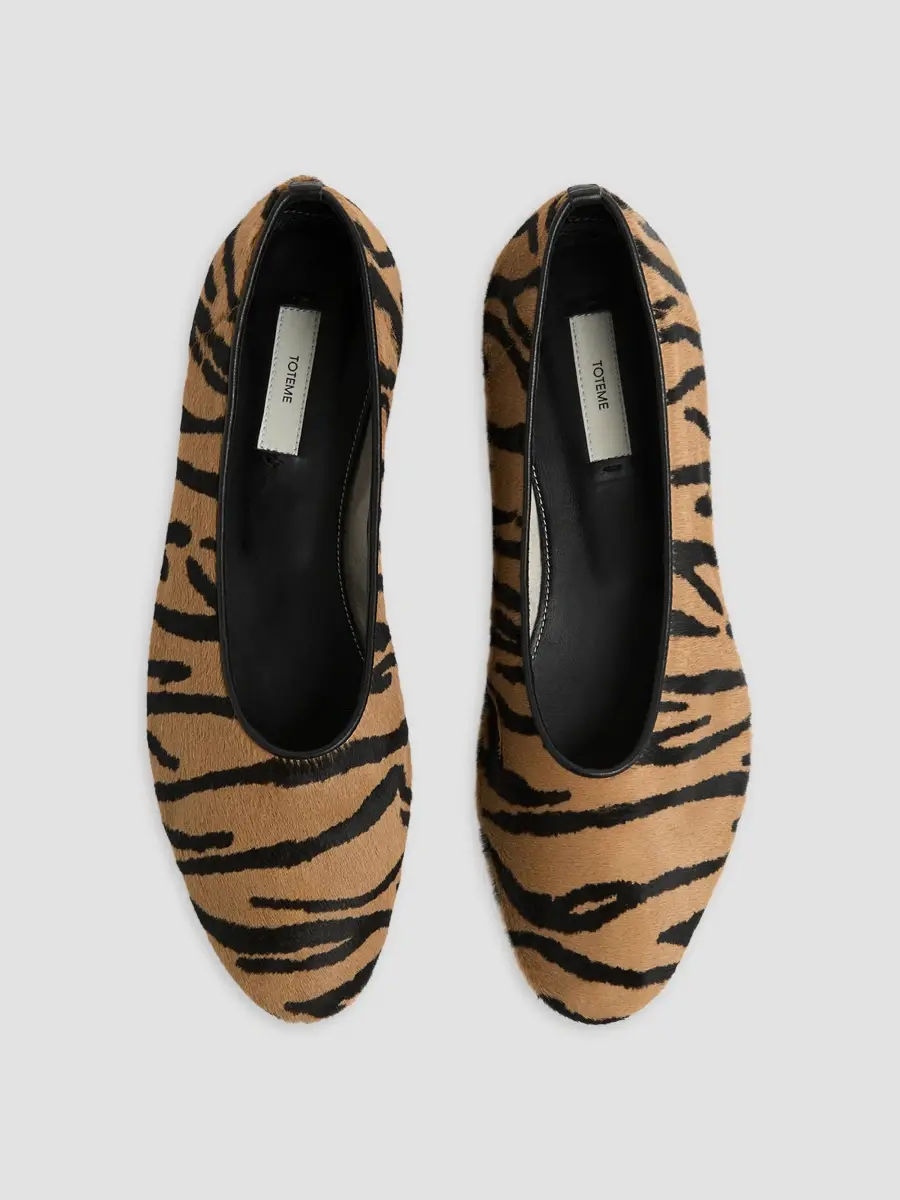 TOTEME Women's Tiger-Print Calf Hair Ballerina Flats | Thumbnail 3 TOTEME Women's Tiger-Print Calf Hair Ballerina Flats | Thumbnail 3