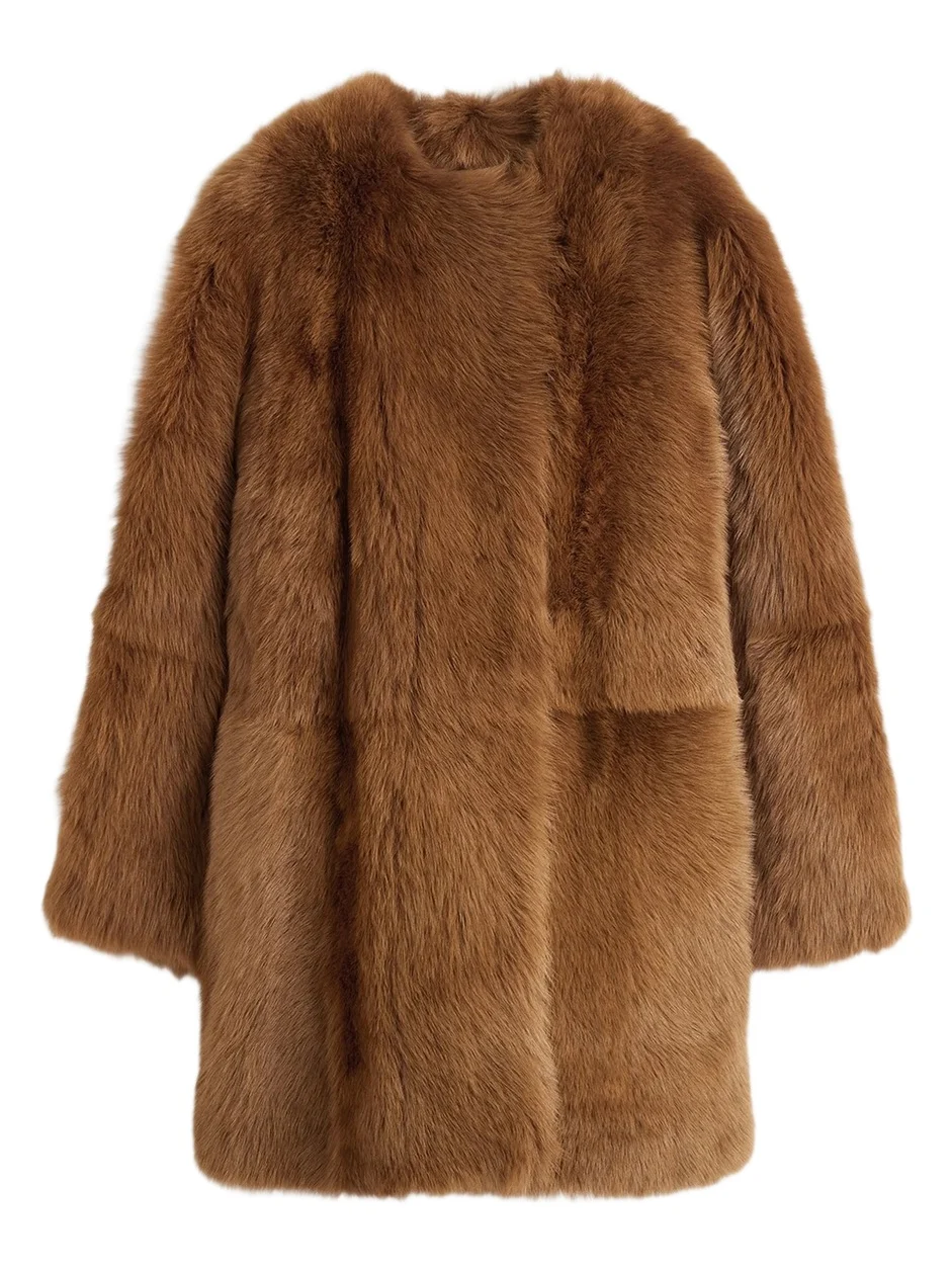 TOTEME Women's Short Silky Shearling Coat