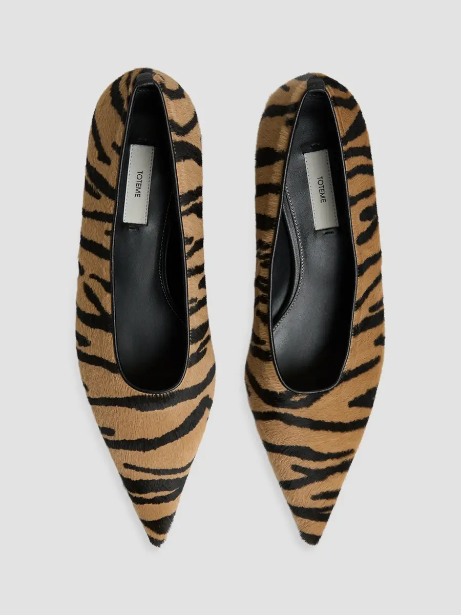 TOTEME Women's Sharp 35MM Tiger-Print Calf Hair Kitten-Heel Pumps | Thumbnail 3 TOTEME Women's Sharp 35MM Tiger-Print Calf Hair Kitten-Heel Pumps | Thumbnail 3