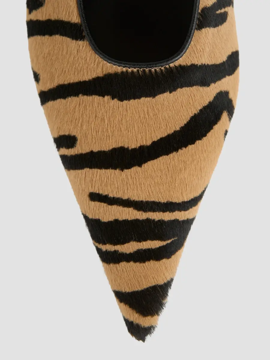 TOTEME Women's Sharp 35MM Tiger-Print Calf Hair Kitten-Heel Pumps | Thumbnail 4 TOTEME Women's Sharp 35MM Tiger-Print Calf Hair Kitten-Heel Pumps | Thumbnail 4