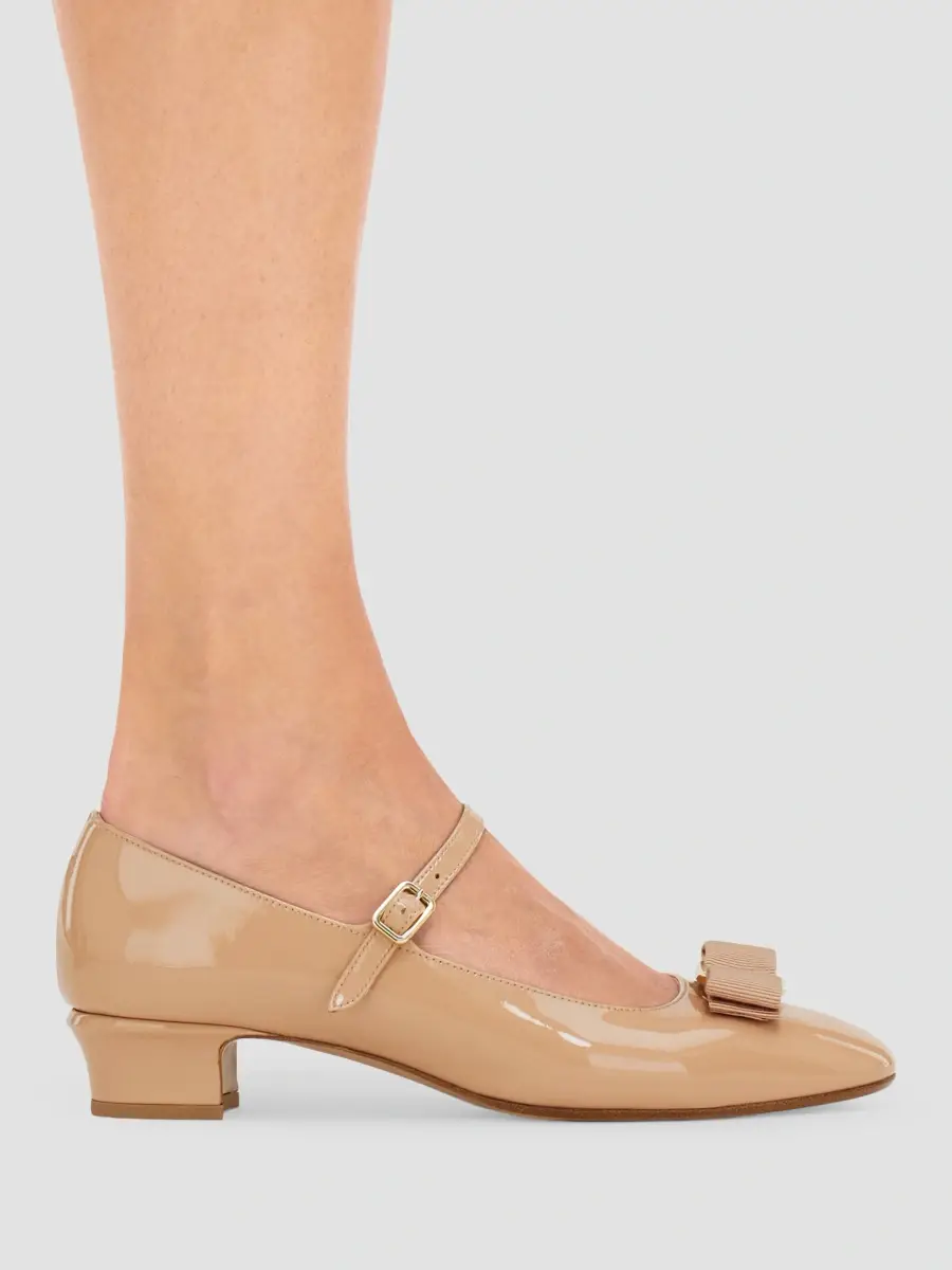 Ferragamo Women's Vally Bow 30MM Patent Leather Mary Janes | Thumbnail 2 Ferragamo Women's Vally Bow 30MM Patent Leather Mary Janes | Thumbnail 2