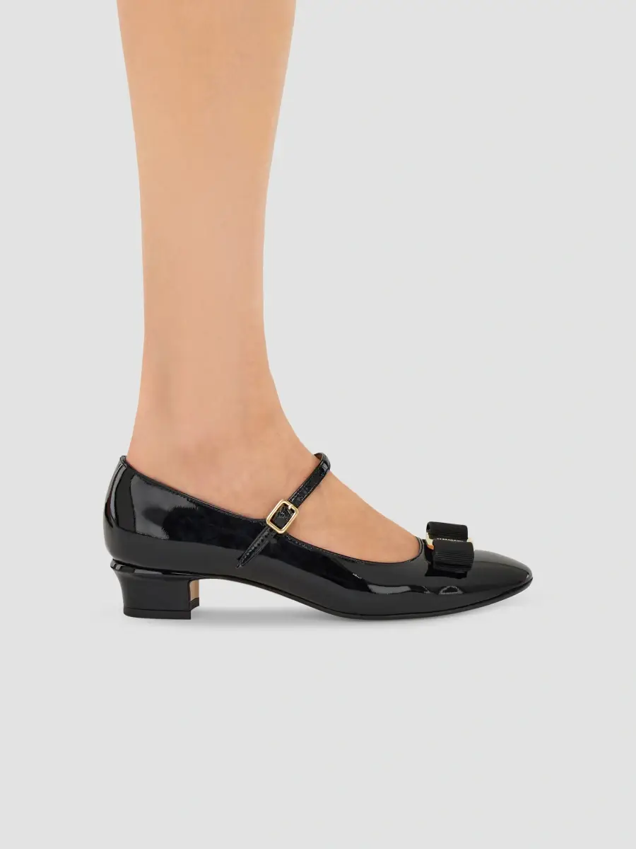 Ferragamo Women's Vally Bow 30MM Patent Leather Mary Janes | Thumbnail 2 Ferragamo Women's Vally Bow 30MM Patent Leather Mary Janes | Thumbnail 2