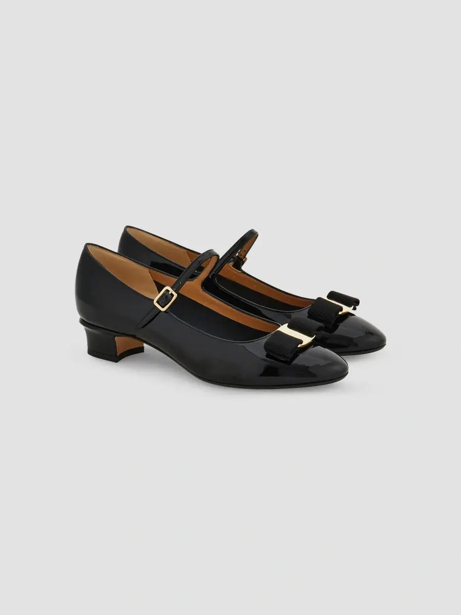 Ferragamo Women's Vally Bow 30MM Patent Leather Mary Janes | Thumbnail 3 Ferragamo Women's Vally Bow 30MM Patent Leather Mary Janes | Thumbnail 3