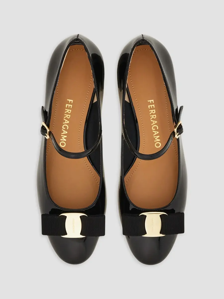 Ferragamo Women's Vally Bow 30MM Patent Leather Mary Janes | Thumbnail 7 Ferragamo Women's Vally Bow 30MM Patent Leather Mary Janes | Thumbnail 7